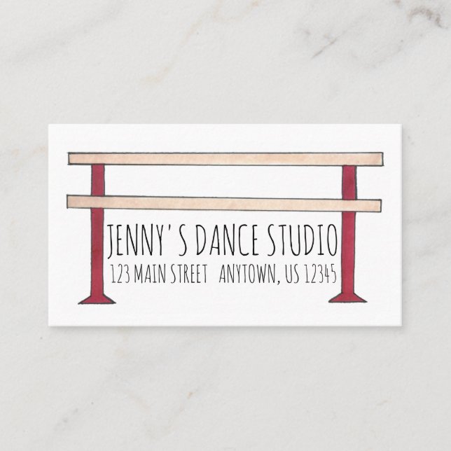 Carte De Visite Ballet Barre Ballerina Danse Enseignant Studio Dan (Devant)