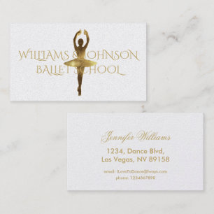 Carte De Visite Ballet School Dance Studio Ballerina Instructeur