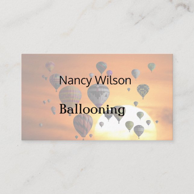 Carte De Visite Ballons à air chaud en vol (Devant)