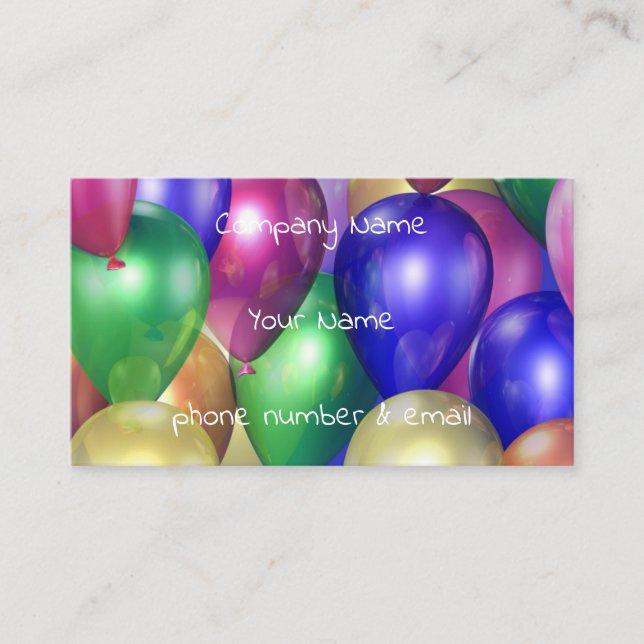 Carte De Visite ballons brillants (Devant)