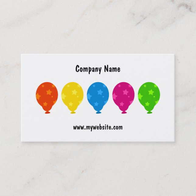 Carte De Visite Ballons colorés, (Devant)