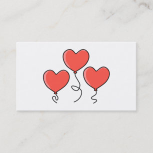 Carte De Visite Ballons rouges de coeur