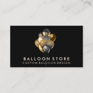 Carte De Visite Balloon Party Décor Boho rustique Noir