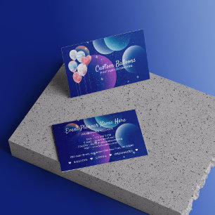 Carte De Visite Balloons Événement Fête Planificateur Ciel de déco