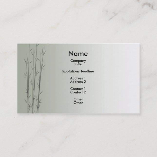 Carte De Visite Bambou/Fung Shui (Devant)