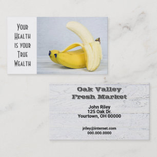 Carte De Visite Bananes sur bois gris