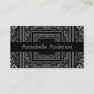 Carte De Visite Bandana noir et blanc Personnaliser