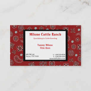 Carte de visite Bandana rouge avec 2 côtés personn