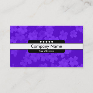 Carte De Visite Bande centrale 5 spots - Fleurs - Bleu violet