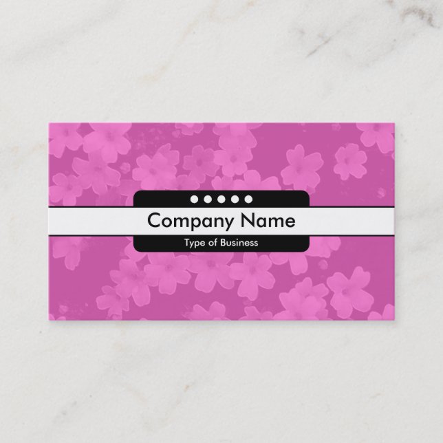 Carte De Visite Bande centrale 5 spots - Fleurs - Rose (Devant)