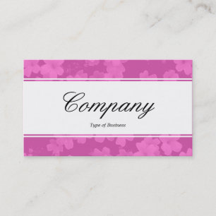 Carte De Visite Bande centrale (bordé) - Script - Fleurs rose