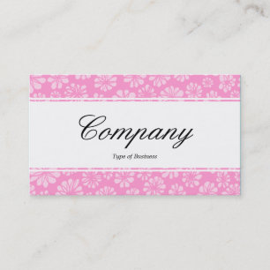 Carte De Visite Bande centrale (bordé) - Script - Floral rose