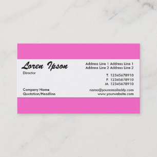 Carte De Visite Bande centrale - Rose (FF66CC)