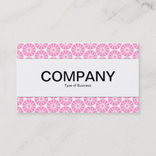Carte De Visite Bande centrale - Roue étoile - rose sur blanc