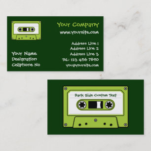 Carte De Visite Bande de cassette audio verte