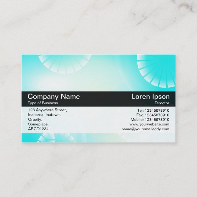 Carte De Visite Bande de couleurs - Noir - Abstrait 02 (Devant)