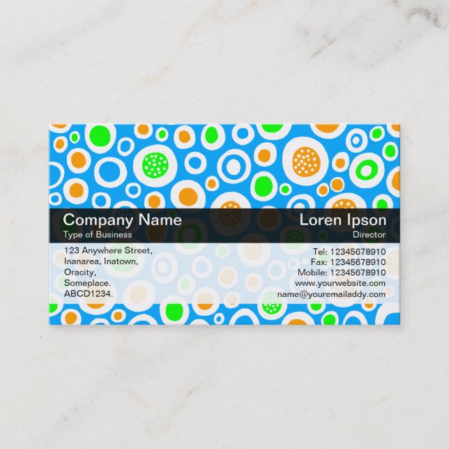 Carte De Visite Bande de couleurs - Noir - Abstrait 030413 (Devant)