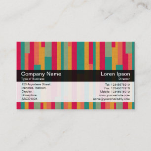 Carte De Visite Bande de couleurs - Noir - Abstrait 240113