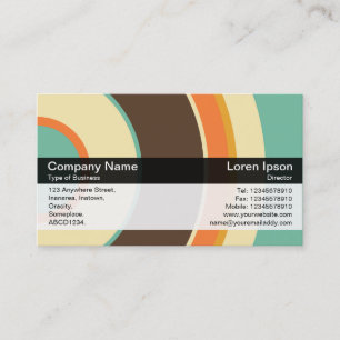 Carte De Visite Bande de couleurs - Noir - Cercles colorés 02