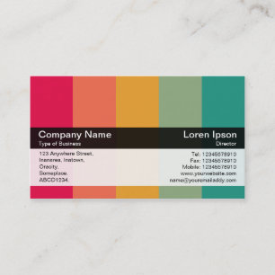 Carte De Visite Bande de couleurs - Noir - Couleurs