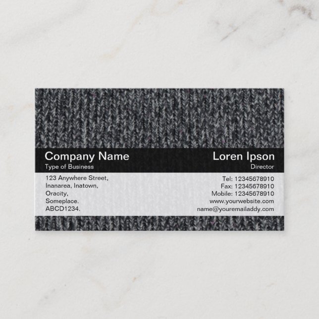 Carte De Visite Bande de couleurs - Noir - Jumper laineux 02 (Devant)