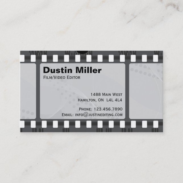 Carte De Visite Bande de film - noir (Devant)