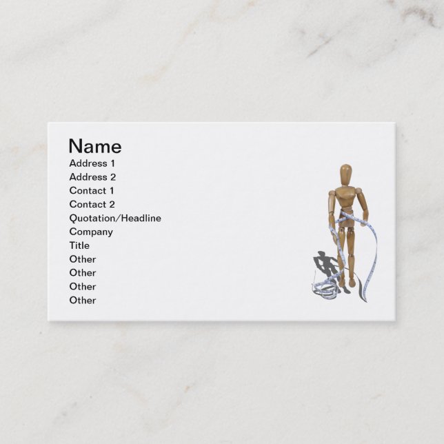 Carte De Visite Bande de mesure autour de taille (Devant)