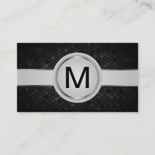 Carte De Visite Bande de monogramme de luxe Motif géométrique mé