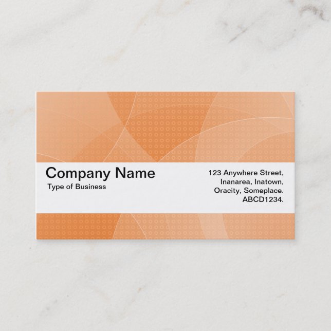 Carte De Visite Bande de texture V2 - Courbes orange (Devant)