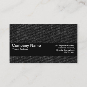 Carte De Visite Bande de texture V2 - Denim noir