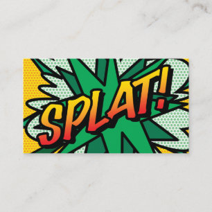 Carte De Visite Bande dessinée amusante rétro SPLAT