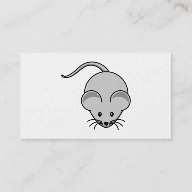Carte De Visite Bande dessinée grise de souris (Devant)