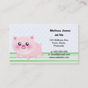 Carte De Visite Bande dessinée mignonne de porc