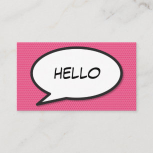 Carte De Visite Bande dessinée Pop Art BONJOUR