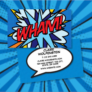 Carte De Visite Bande dessinée Pop Art personnalisée WHAM