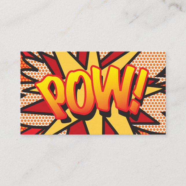 Carte De Visite Bande dessinée Pop Art POW! (Devant)