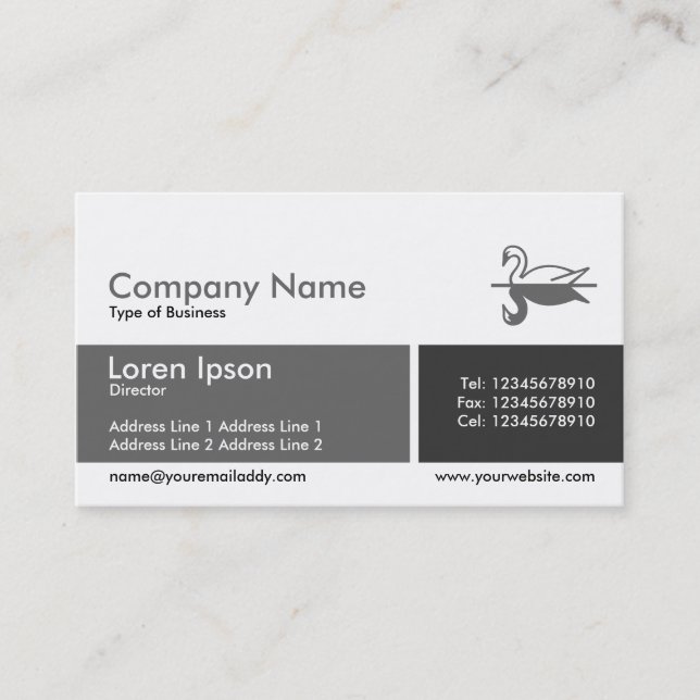 Carte De Visite Bande divisée - Nuances de gris (Devant)