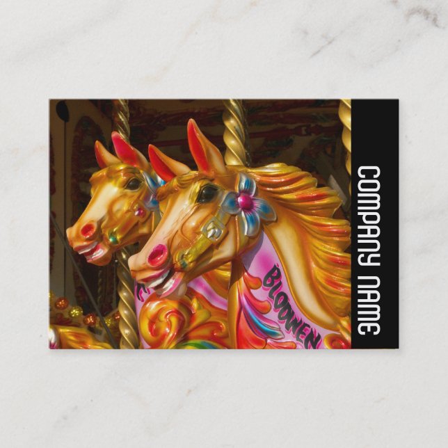 Carte De Visite Bande latérale - Chevaux joyeux (Devant)