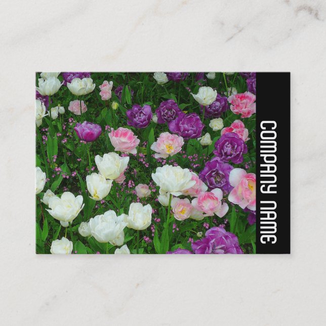 Carte De Visite Bande latérale - Tulipes colorées (Devant)