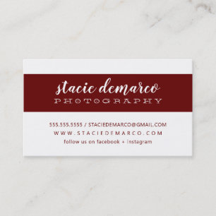 Carte De Visite BANDE MODERNE SIMPLE BLANC clair bordeaux