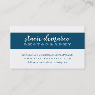 Carte De Visite BANDE MODERNE SIMPLE bleu foncé clair
