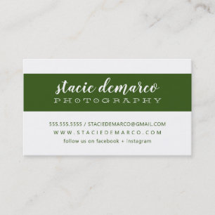 Carte De Visite BANDE MODERNE SIMPLE claire vert foncé blanc clair