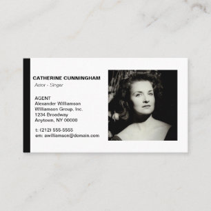 Carte De Visite Bande noire de l'acteur