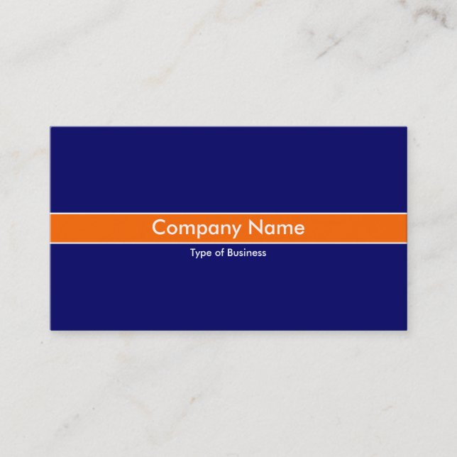 Carte De Visite Bande orange - bleu-foncé (Devant)