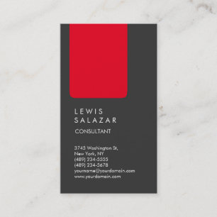 Carte De Visite Bande rouge grise professionnelle unique