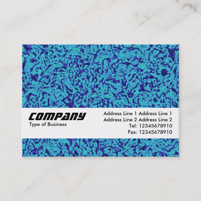Carte De Visite Bande Texture - Impressionnisme Bleu (Devant)