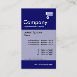 Carte De Visite Bande verticale - Bleu foncé