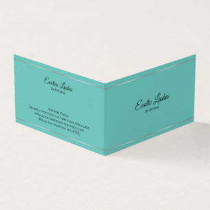 Carte De Visite Bandes argentées minimalistes sur fond turquoise
