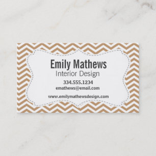 Carte De Visite Bandes Chevron Brown