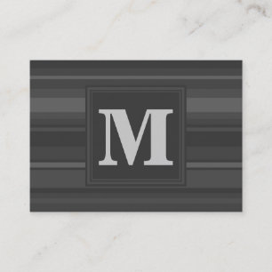 Carte De Visite Bandes de charbon de monogramme